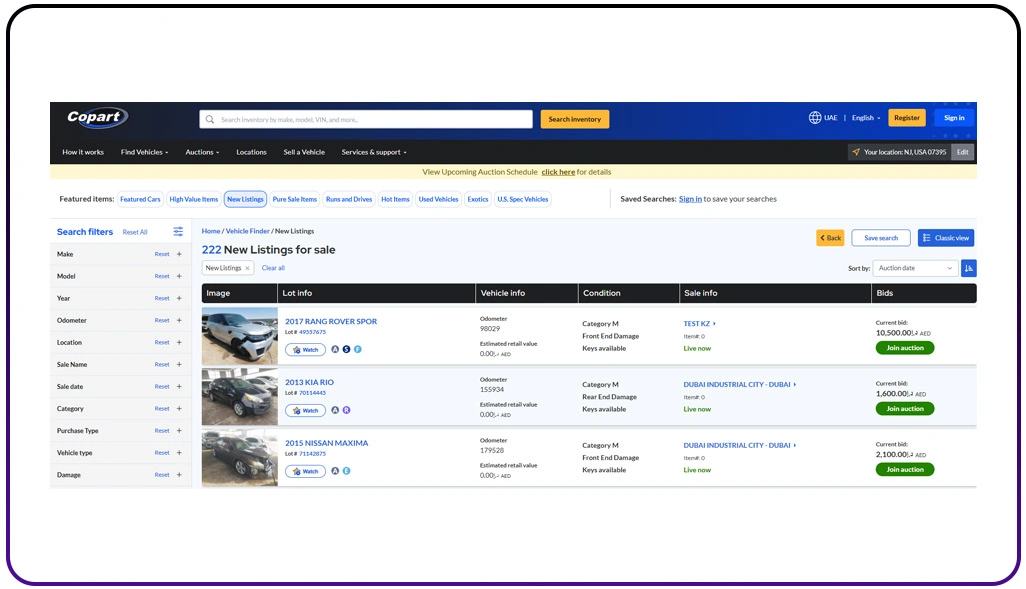 Methods for Capturing Real-Time Vehicle Auction Insights