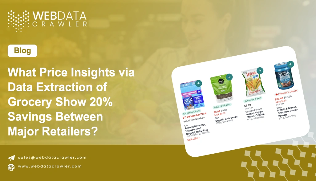 What Price Insights via Data Extraction of Grocery Show 20% Savings Between Major Retailers?
