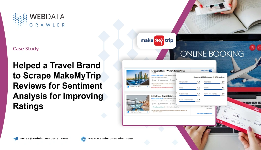 Helped a Travel Brand to Scrape MakeMyTrip Reviews for Sentiment Analysis for Improving Ratings